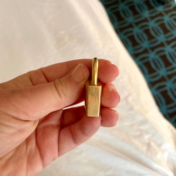 Louis Vuitton luggage lock Authentic vintage brass DIY Necklace - Picture 6 of 12